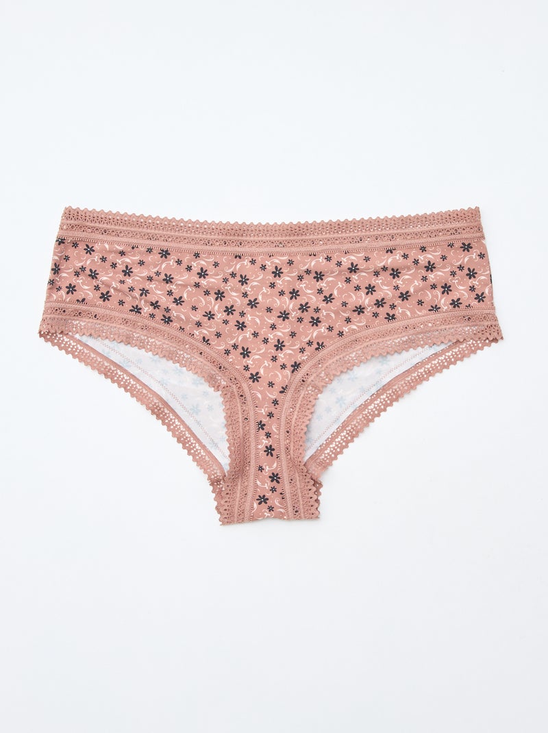 Pack de 3 shorties em microfibra com estampado Preto - Kiabi