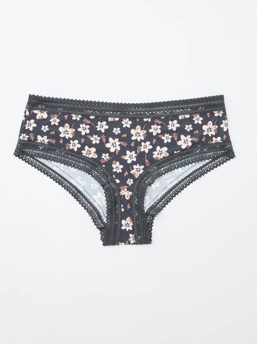 Pack de 3 shorties em microfibra com estampado - Kiabi