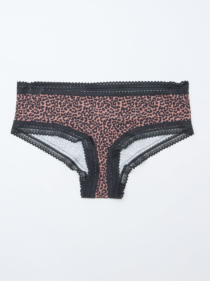 Pack de 3 shorties em microfibra estampada Preto - Kiabi