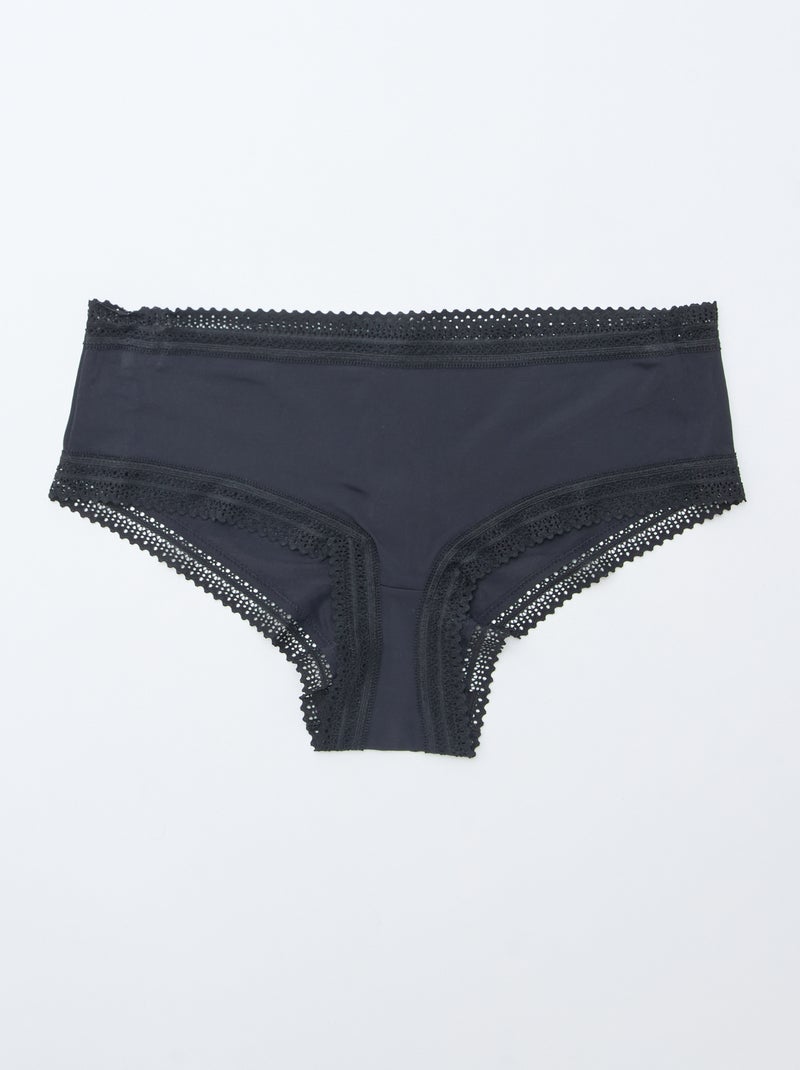 Pack de 3 shorties em microfibra estampada Preto - Kiabi