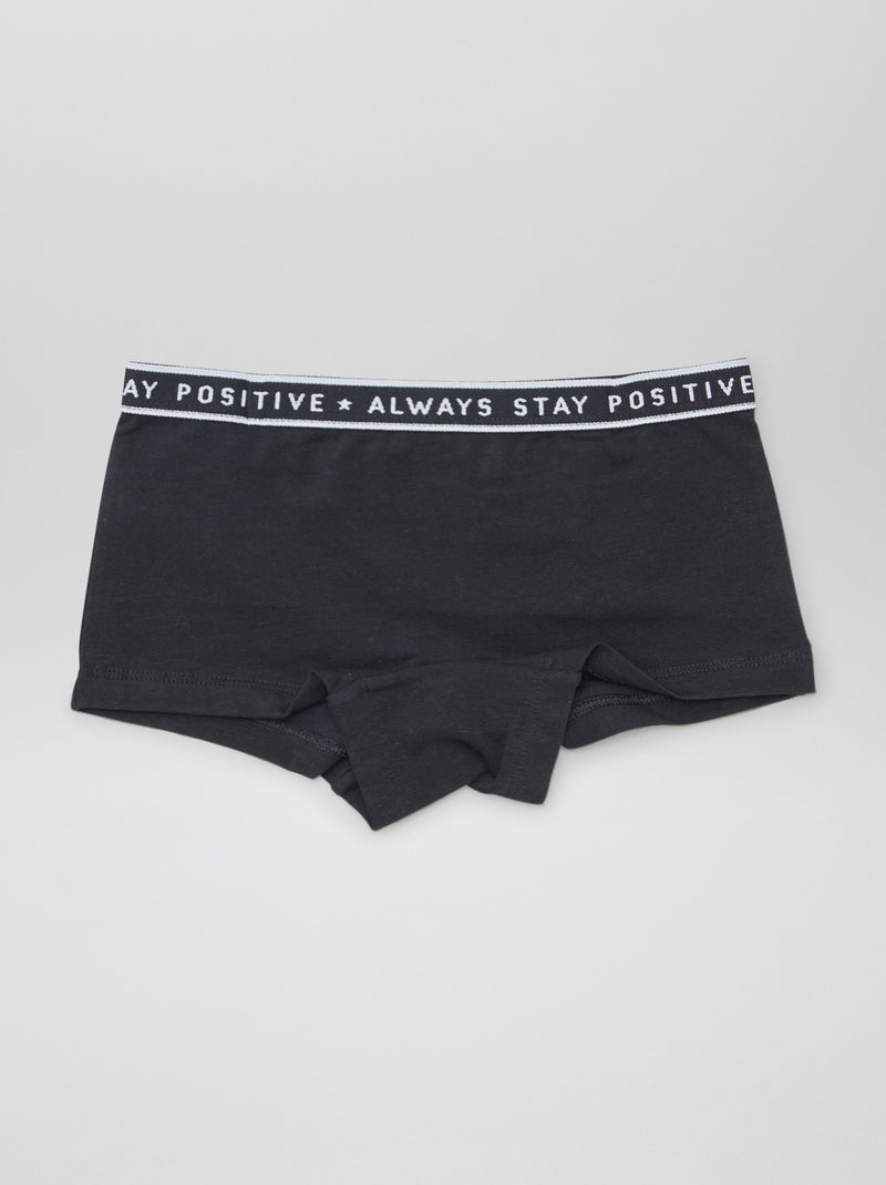 Pack de 3 shortys para mulher com padrões fantasia PRETO - Kiabi