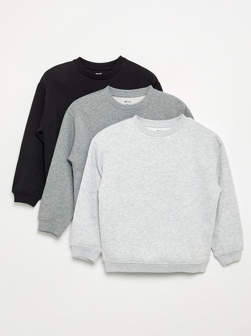 Pack de 3 sweats de polar de manga comprida - Kiabi Pack de 3 sweats de polar de manga comprida - Kiabi