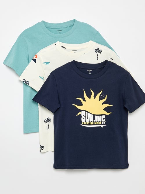 Pack de 3 t-shirts de algodão - Kiabi