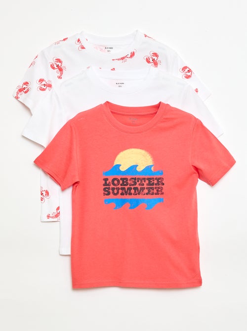 Pack de 3 t-shirts de algodão - Kiabi