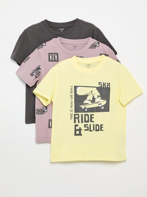 Pack de 3 t-shirts de algodão - Kiabi