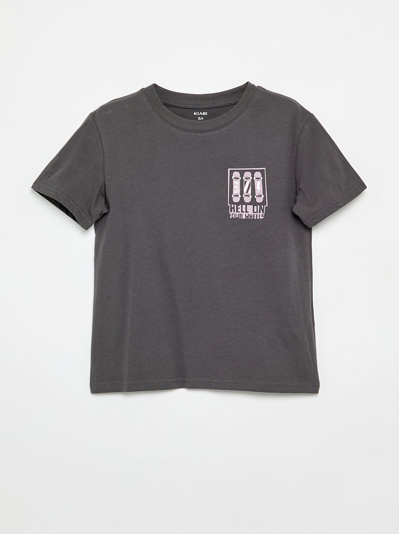 Pack de 3 t-shirts de algodão Cinza - Kiabi