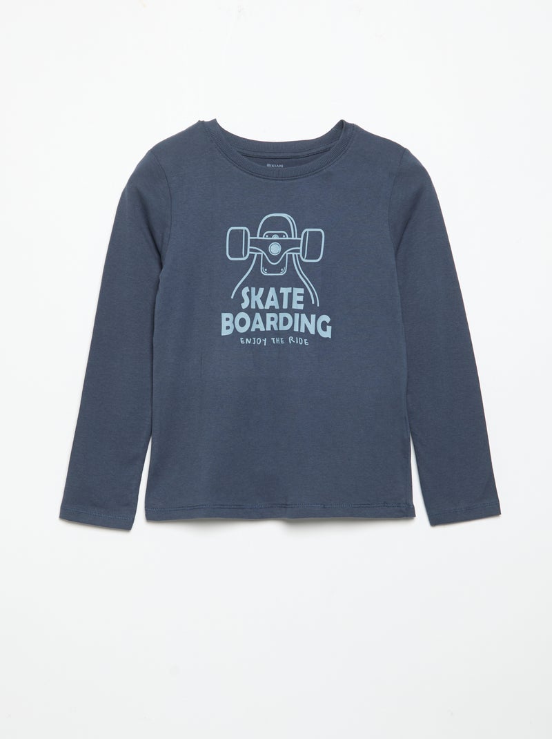 Pack de 3 T-shirts de manga comprida Azul - Kiabi