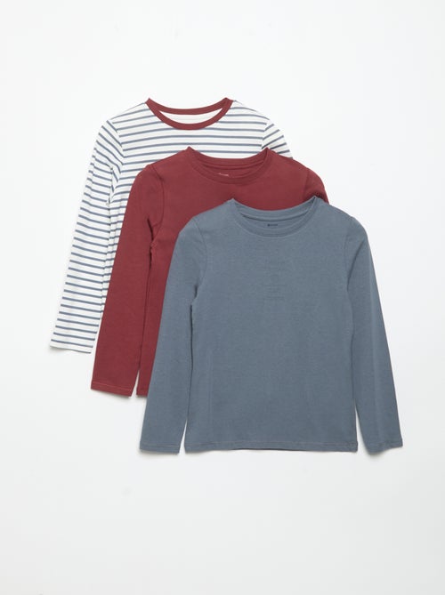 Pack de 3 T-shirts de manga comprida - Kiabi