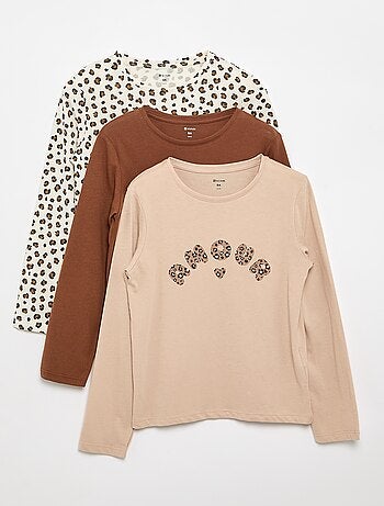 Pack de 3 T-shirts de manga comprida