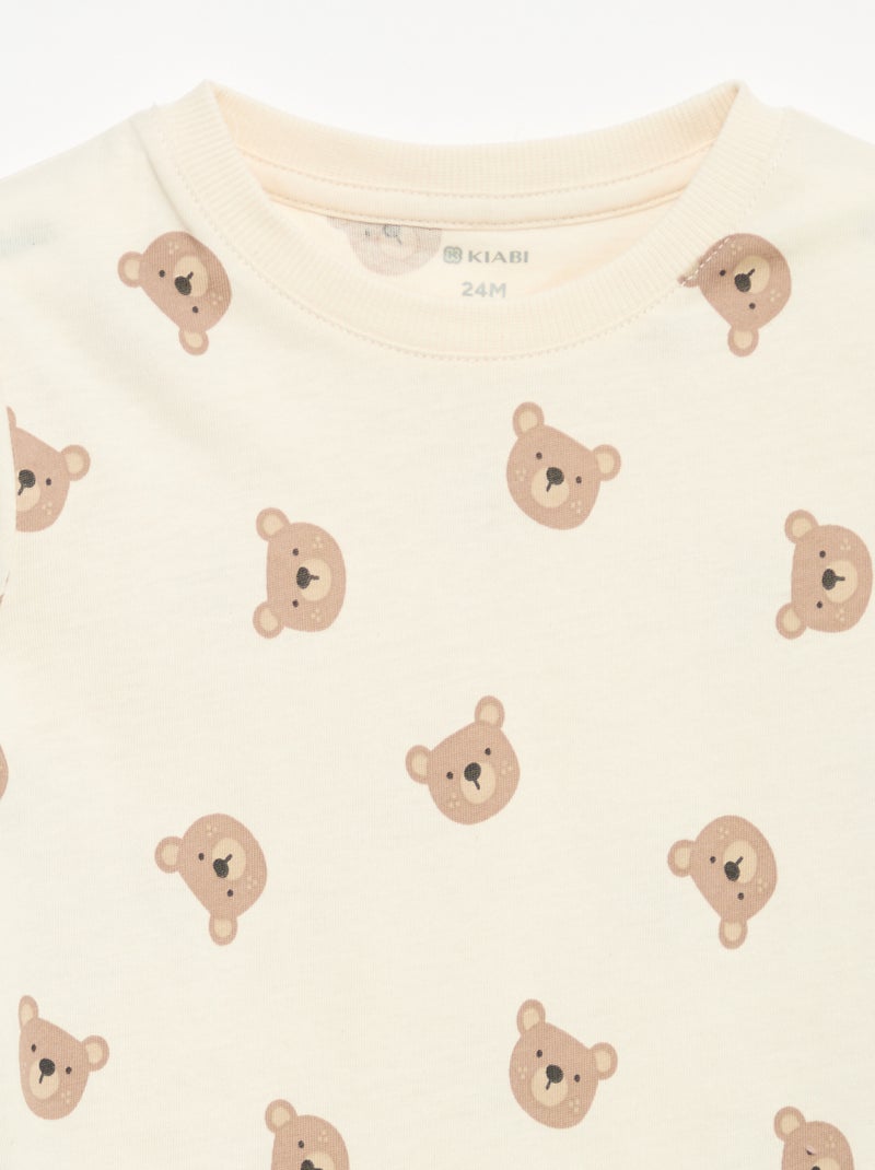 Pack de 3 t-shirts de manga comprida Bege - Kiabi