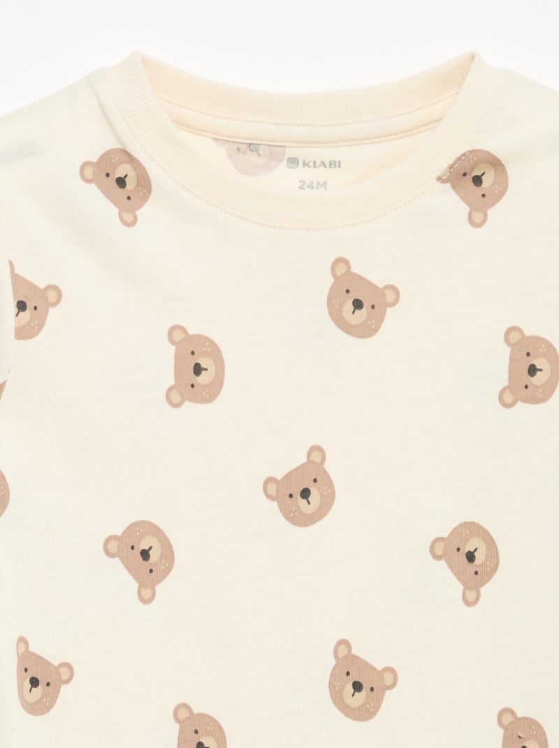 Pack de 3 t-shirts de manga comprida Bege - Kiabi