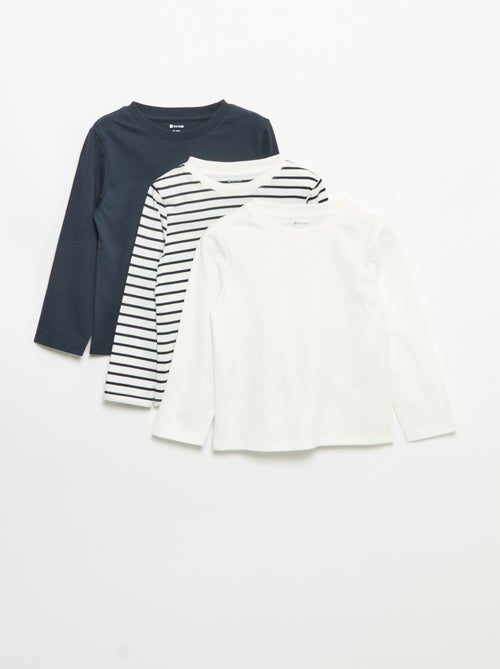 Pack de 3 t-shirts de manga comprida - Kiabi