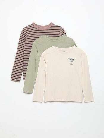 Pack de 3 T-shirts de manga comprida
