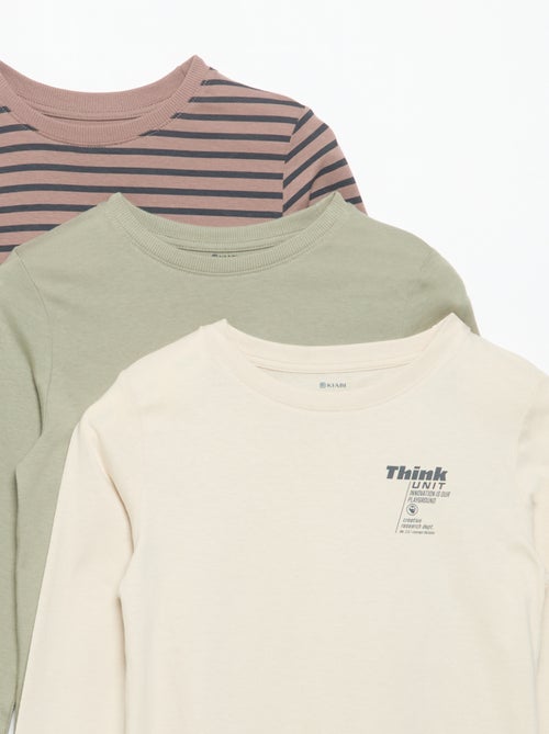 Pack de 3 T-shirts de manga comprida - Kiabi