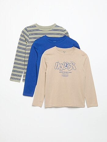 Pack de 3 T-shirts de manga comprida