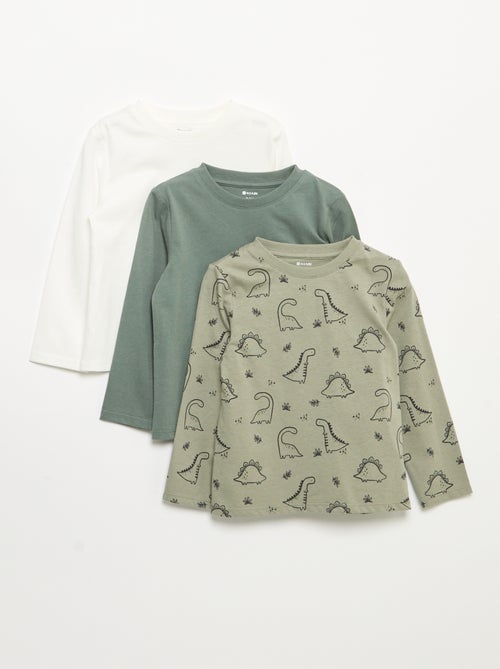 Pack de 3 t-shirts de manga comprida - Kiabi