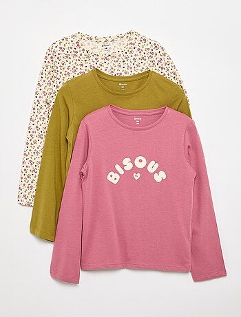 Pack de 3 T-shirts de manga comprida