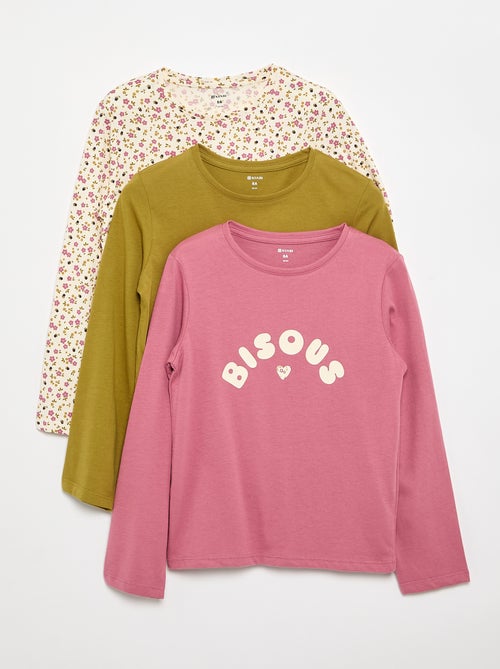 Pack de 3 T-shirts de manga comprida - Kiabi