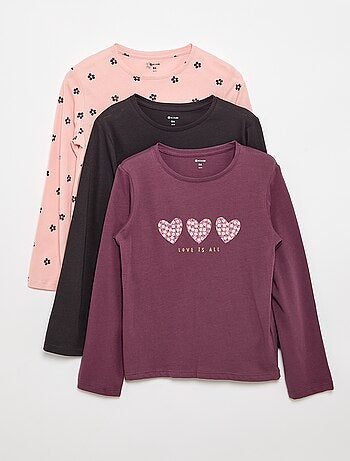 Pack de 3 T-shirts de manga comprida