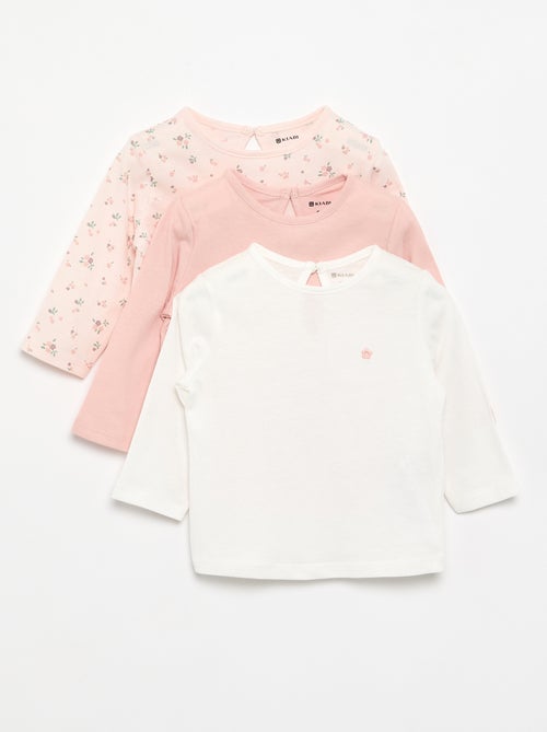 Pack de 3 t-shirts de manga comprida - Kiabi