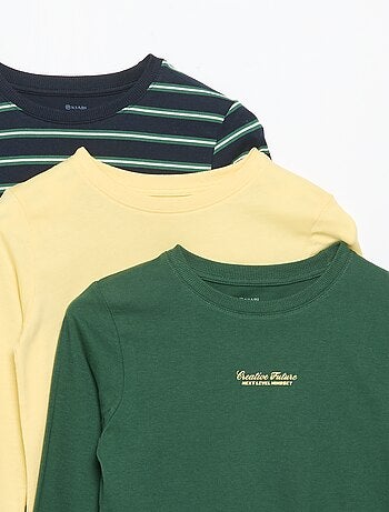 Pack de 3 T-shirts de manga comprida
