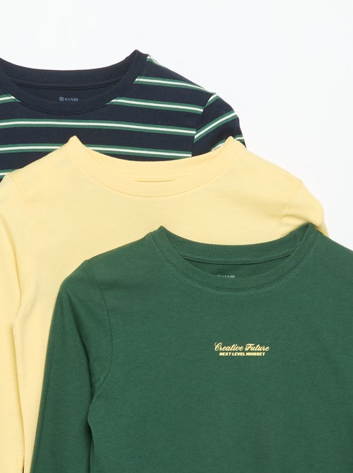 Pack de 3 T-shirts de manga comprida - Kiabi