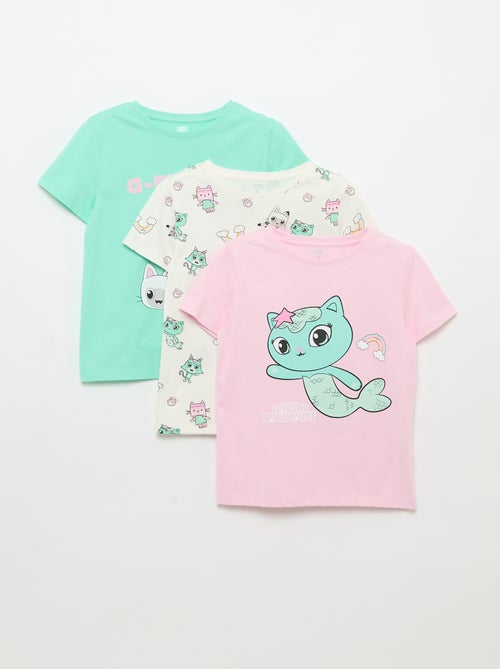Pack de 3 T-shirts de manga curta "Gabby e a Casa Mágica" - Kiabi