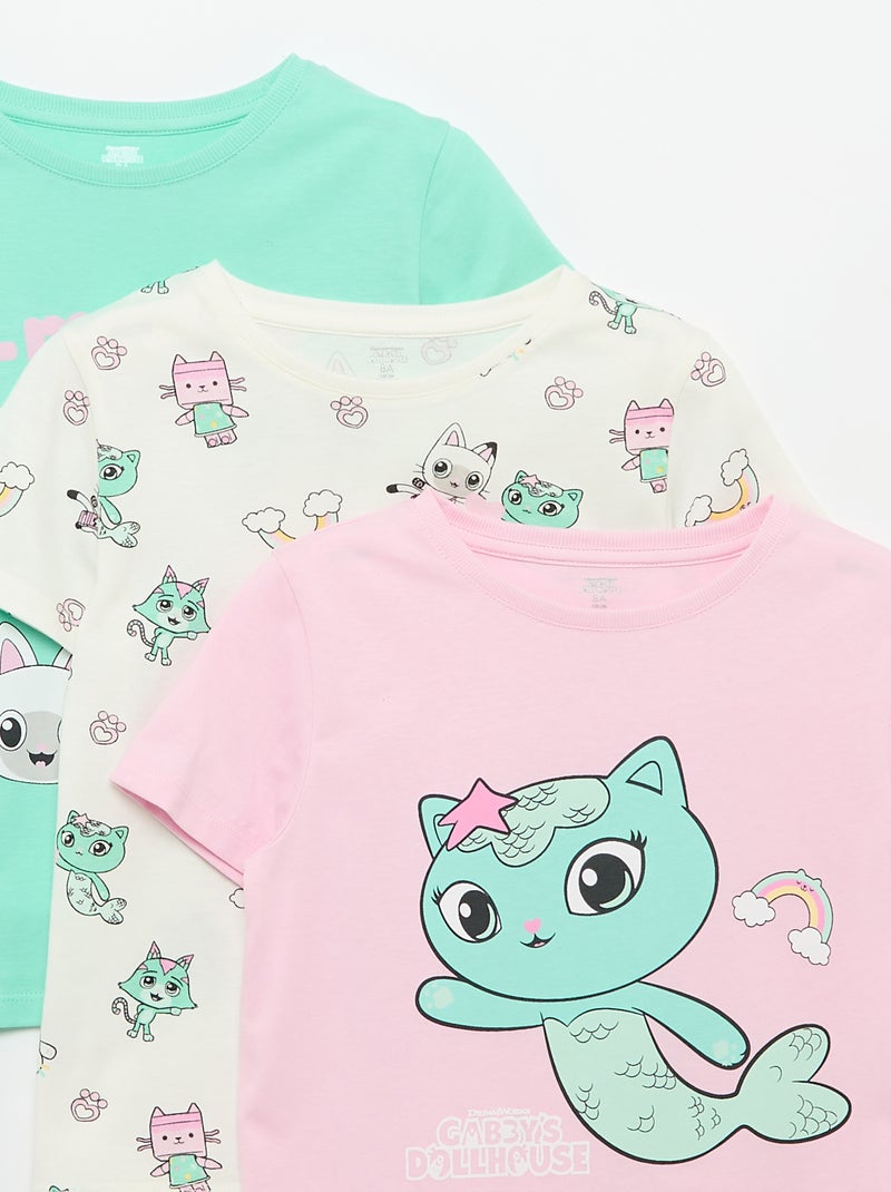 Pack de 3 T-shirts de manga curta "Gabby e a Casa Mágica" Rosa - Kiabi