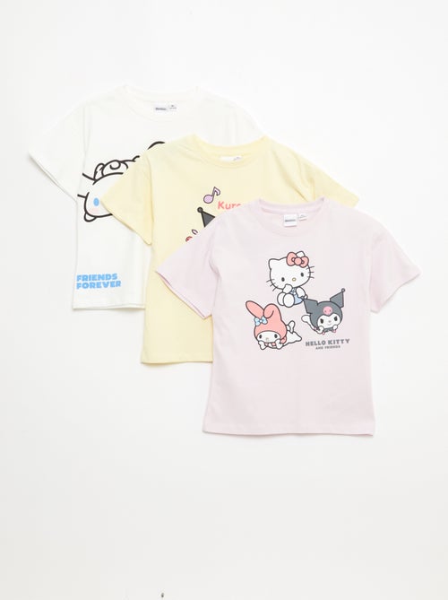 Pack de 3 t-shirts de manga curta 'Kuromi' em algodão - Kiabi