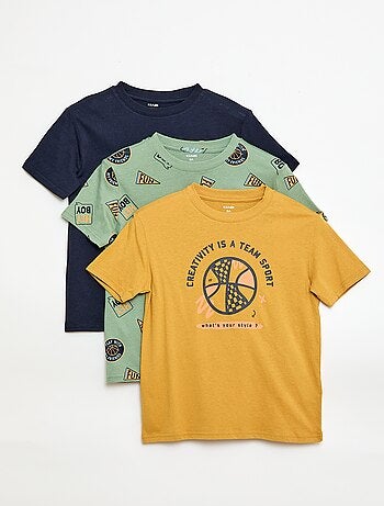Pack de 3 t-shirts de algodão