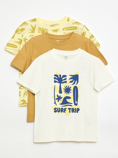Pack de 3 t-shirts em algodão - Kiabi