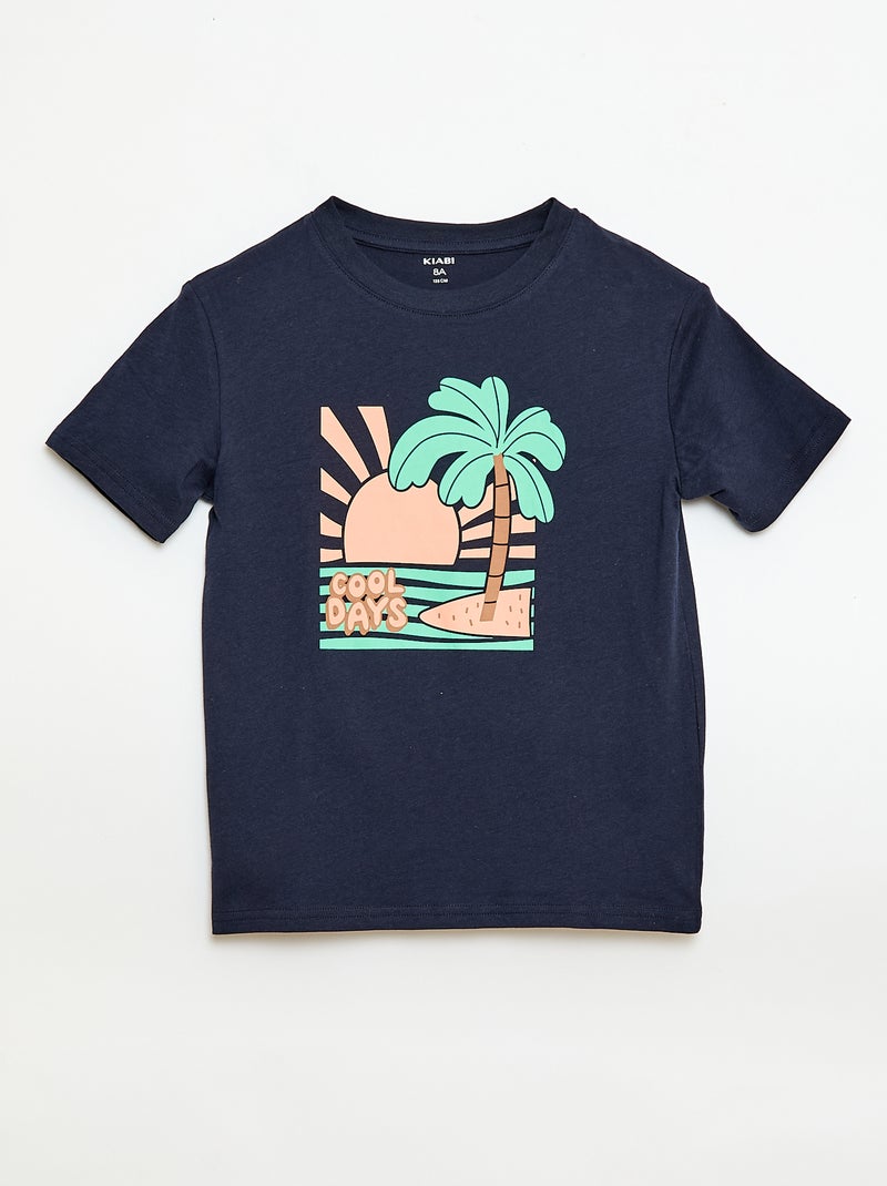 Pack de 3 t-shirts em algodão Azul - Kiabi