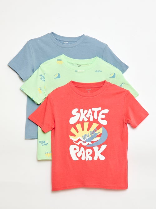 Pack de 3 t-shirts em algodão - Kiabi