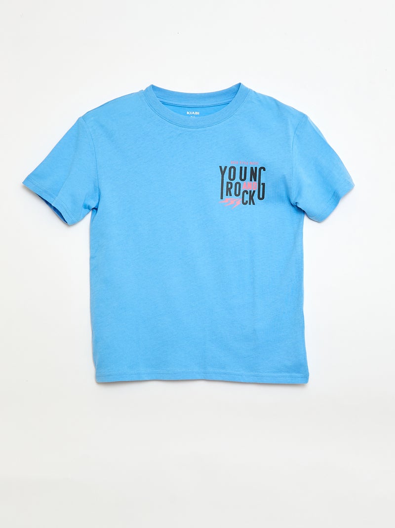 Pack de 3 t-shirts em algodão Azul - Kiabi