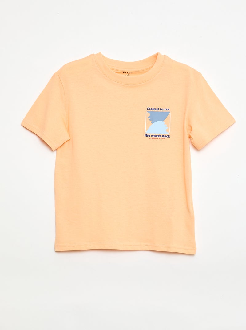 Pack de 3 t-shirts em algodão Laranja - Kiabi
