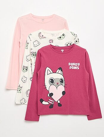 Pack de 3 T-shirts 'Gabby e a Casa Mágica' de manga comprida