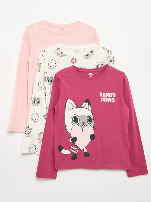 Pack de 3 T-shirts 'Gabby e a Casa Mágica' de manga comprida - Kiabi
