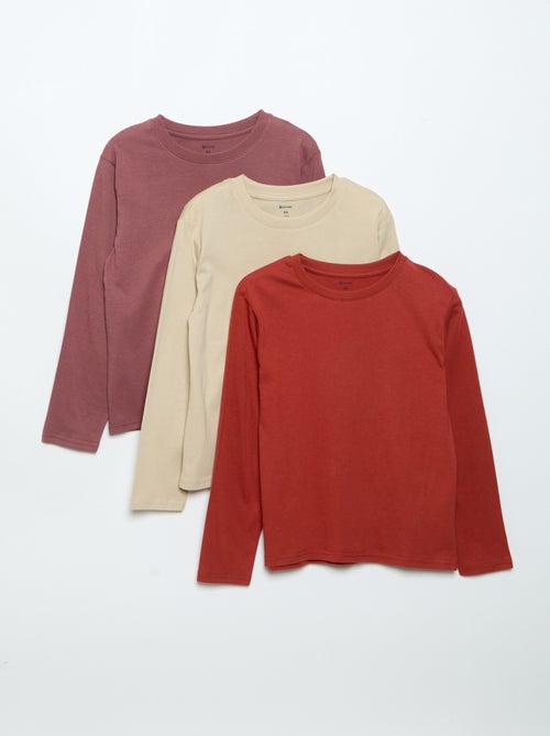 Pack de 3 t-shirts lisos - Kiabi Pack de 3 t-shirts lisos - Kiabi
