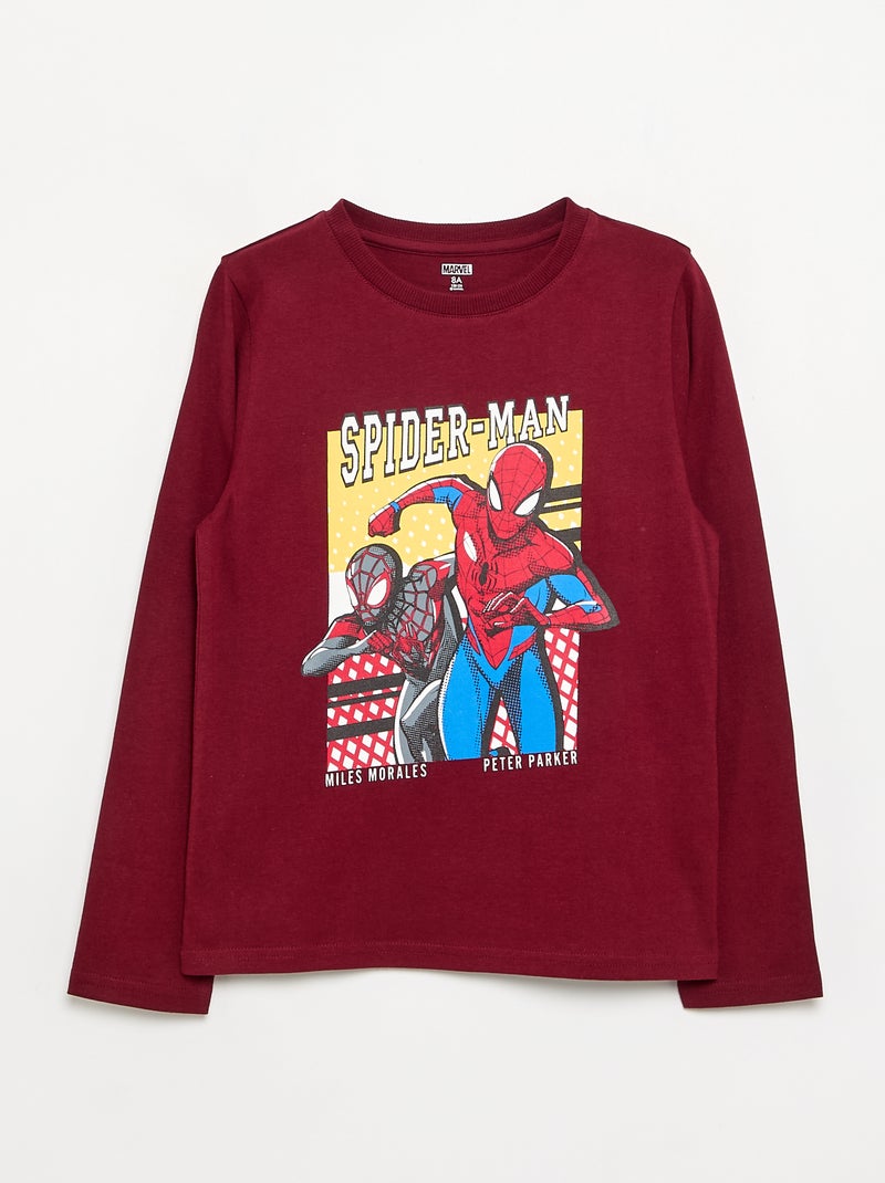 Pack de 3 T-shirts \"Marvel\' \'Homem-Aranha\' de manga comprida Vermelho - Kiabi
