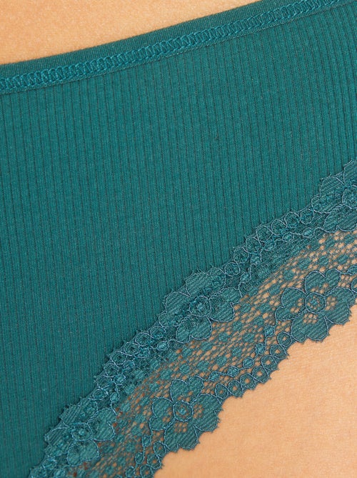 Pack de 3 tangas em malha canelada - Kiabi