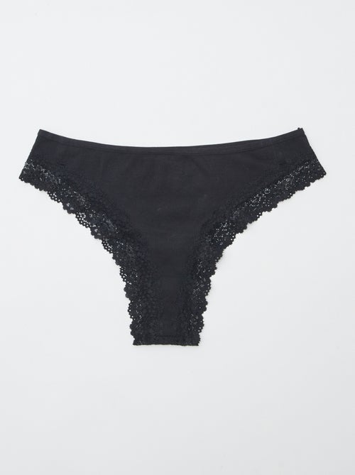 Pack de 3 tangas em malha canelada - Kiabi