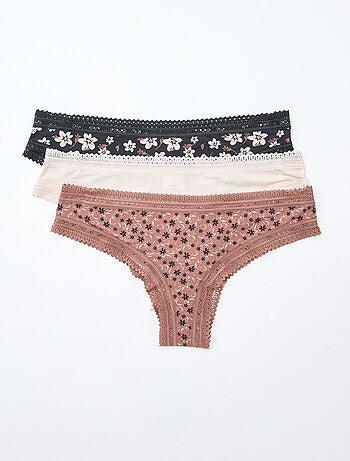 Pack de 3 tangas em microfibra com estampado