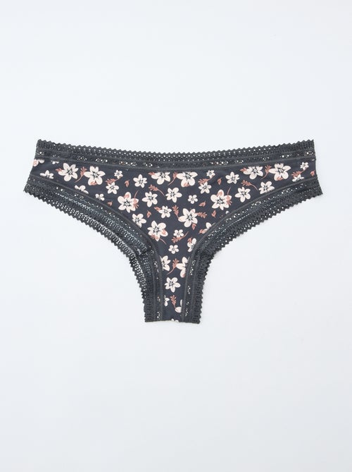 Pack de 3 tangas em microfibra estampada - Kiabi