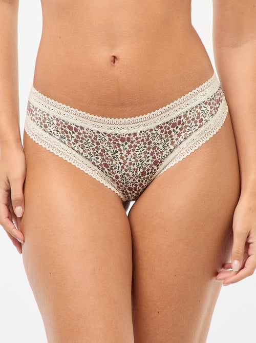 Pack de 3 tangas em microfibra estampada - Kiabi