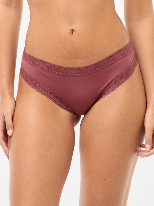 Pack de 3 tangas em microfibra estampada - Kiabi