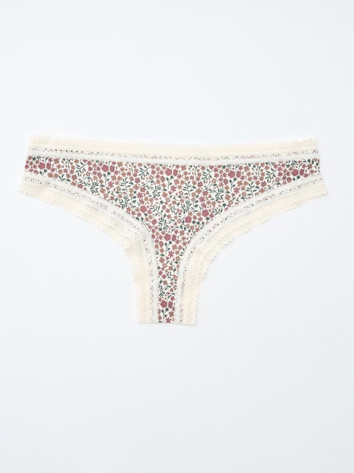 Pack de 3 tangas em microfibra estampada - Kiabi