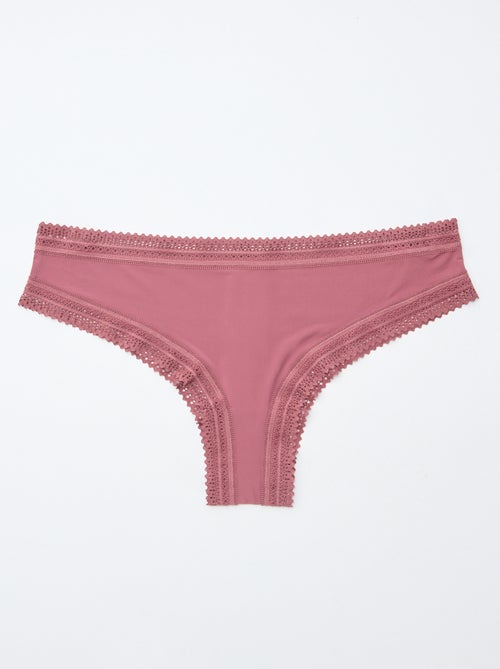 Pack de 3 tangas em microfibra estampada - Kiabi