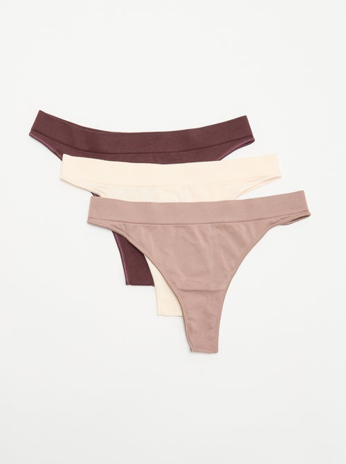 Pack de 3 tangas sem costura - Kiabi Pack de 3 tangas sem costura - Kiabi