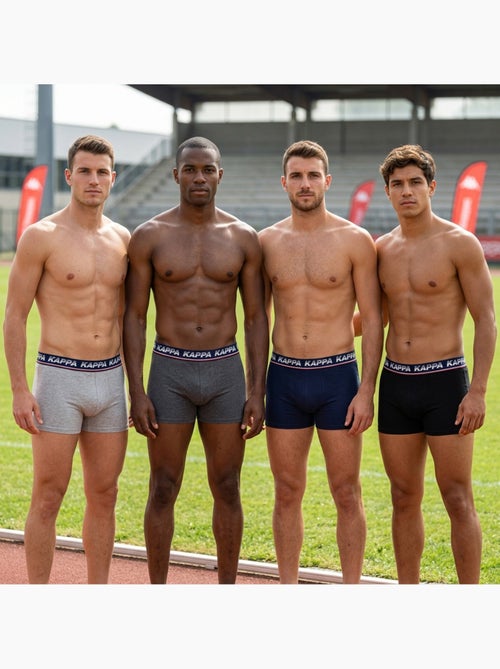 Pack de 4 Cuecas Boxer Homem KAPPA - Algodão, Caixa Presente - Kiabi Pack de 4 Cuecas Boxer Homem KAPPA - Algodão, Caixa Presente - Kiabi