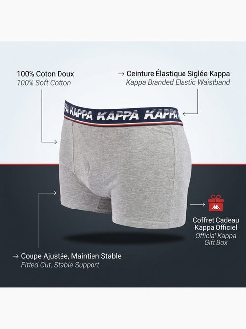Pack de 4 Cuecas Boxer Homem KAPPA - Algodão, Caixa Presente - Kiabi Pack de 4 Cuecas Boxer Homem KAPPA - Algodão, Caixa Presente - Kiabi